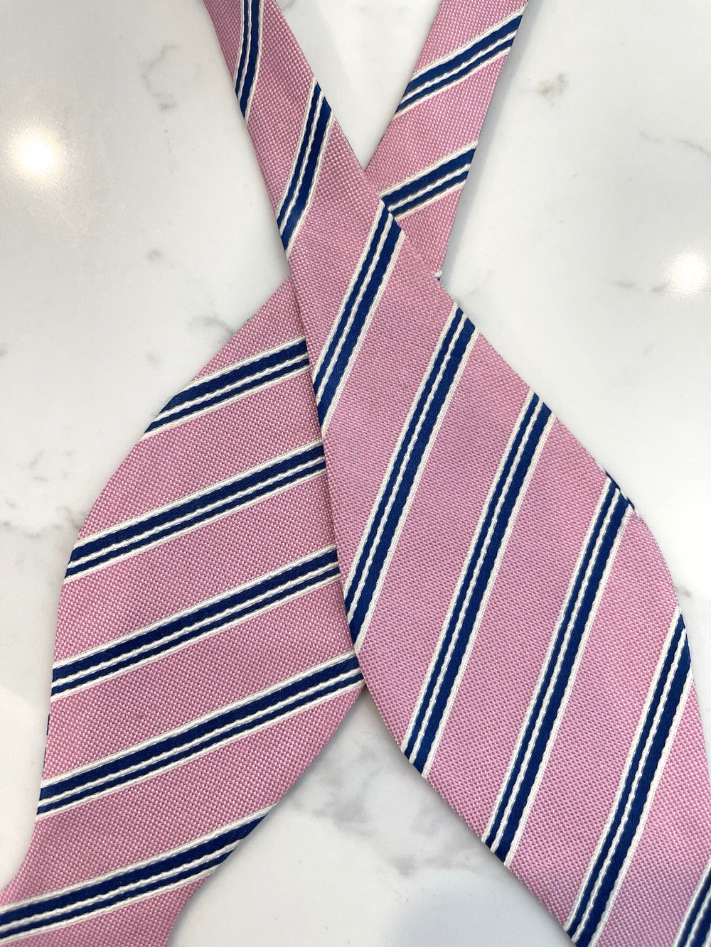 Saddlebred Bow Tie Men Pink 100% Silk Adjustable Neck Formal Self-Tie